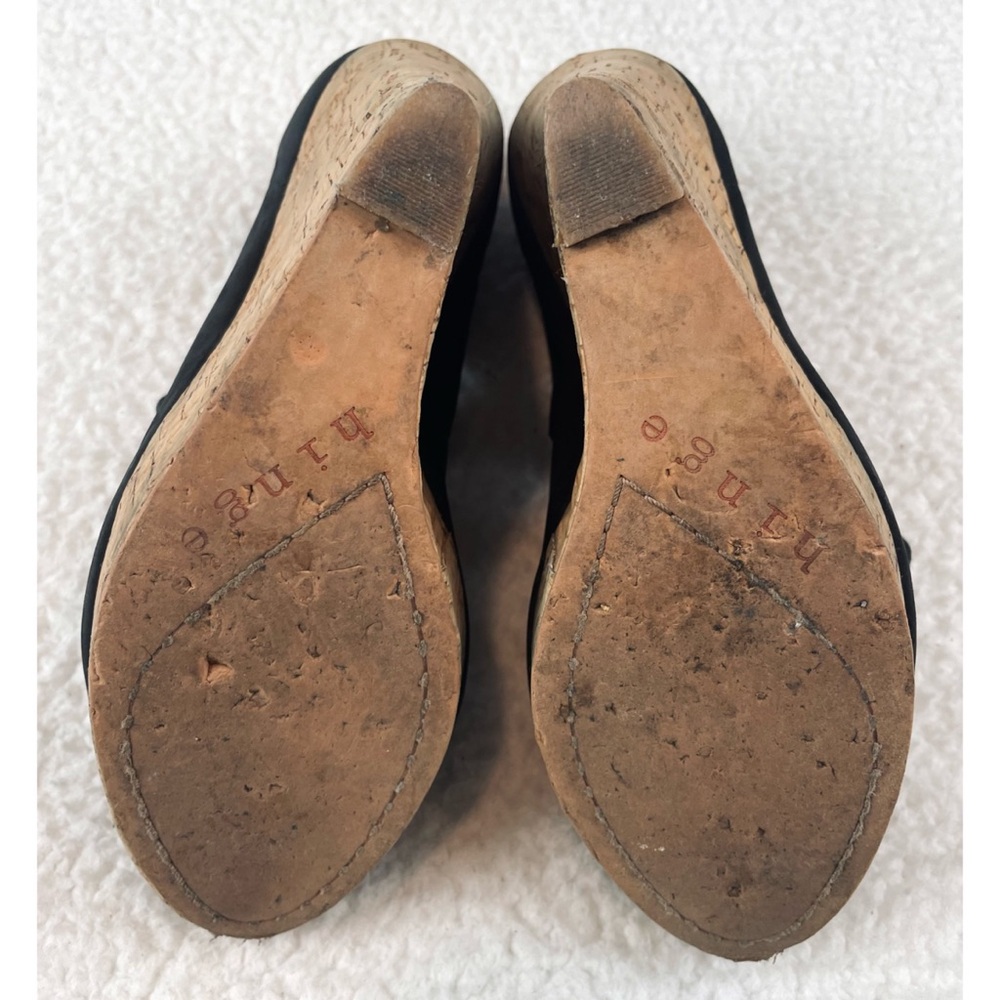 HINGE • Lea Black Suede Leather Lace-Up Cork Sandal Wedges, 8 - Picture 9 of 16